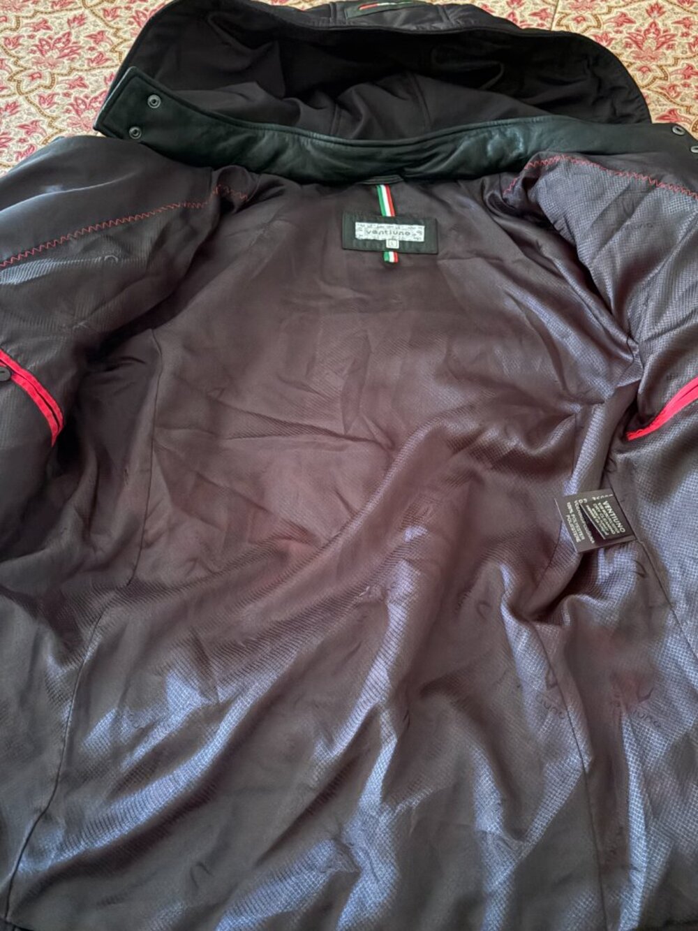 Ventiuno Biker Jacket Size Large Leather/Polyester Black - Picture 4 of 14